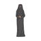 Muslim woman in the black dress and hijab or burqa vector illustration isolated.