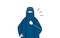 Muslim woman in burqa tapping her chest