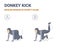 Muslim Woman Doing Donkey Kick Home Workout Exercise in Sporty Hijab Guidance Colorful Illustration.