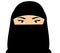 Muslim woman face. Arabic female in niquab. vector illustration