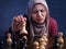 Muslim Woman Gets Confused When Playing Chess