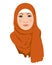 Muslim woman. Muslim arab women character in hijab. Islamic saudi arabic ethnic