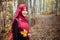 Muslim woman in North America during autumn