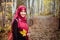 Muslim woman in North America during autumn