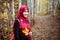 Muslim woman in North America during autumn