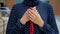 Muslim woman praying with islamic beads in hand, religious meditation, worship