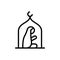 Muslim woman praying mosque icon. Simple line vector elements of islam icons for ui and ux, website or mobile application