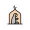 Muslim woman praying mosque icon. Simple outline color vector elements of islam icons for ui and ux, website or mobile application