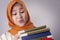 Muslim Woman Sick and Tired Reading Too Much Books