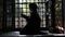 Muslim Woman silhouette, muslim woman silhouette reading quran