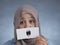 Muslim Woman With Surprised Card