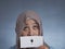 Muslim Woman With Think Card