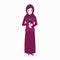 Muslim women with hand holding microphone icon, journalist concept
