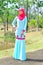 Muslimah lady wear blouse and hijab