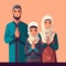 a muslims family 2d image icon