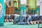 muslims praying at mosque. Cairo