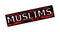 MUSLIMS Red and Black Rectangle Corroded Stamp Seal