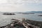 Mussel aquaculture rafts, batea, in Arousa estuary