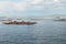 Mussel aquaculture rafts, batea, in Arousa estuary