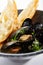 Mussels with baguette slice