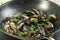 Mussels cooked in white wine sauce