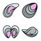 Mussels icons set vector flat