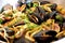 Mussels, linguine,typical italian food image,typical italian food viewing,typical italian food picture,italian taste, food