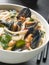 Mussels and Udon Noodles in Chili Soy Broth