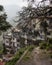 Mussoorie, India - October 19, 2013: View of the residential area with shady tree. Situated in foothills of Garhwal Himalayan rang