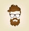 Mustache beard glasses hairstyle