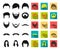 Mustache and beard, hairstyles black,flat icons in set collection for design. Stylish haircut vector symbol stock web