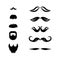 Mustache and beard set vector.