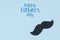 Mustache black on blue background