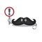 Mustache character the on a stylized with sign warning