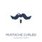 Mustache curled tip variant icon. Trendy flat vector Mustache cu