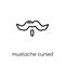 Mustache curled tip variant icon. Trendy modern flat linear vect