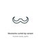 Mustache curled tip variant outline vector icon. Thin line black mustache curled tip variant icon, flat vector simple element