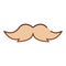 Mustache flat icon. Male facial hair brown icons in trendy flat style. Gentleman mustache gradient style design