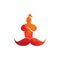 Mustache genie vector logo design.