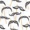 Mustache hand drawn seamless pattern