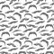 Mustache hand drawn seamless pattern on white background