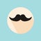 Mustache. Hipster symbol. Flat style with long shadow