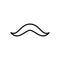 Mustache icon. Linear logo of masculinity. Black simple illustration of attribute of mexican man, gentleman. Contour isolated