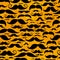 Mustache orange seamless pattern in vintage style