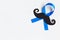 Mustache pattern with blue ribbon symbol. Movember concept.