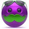 Mustache smiley face cartoon emoticon ball happy purple man