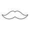 Mustache thin line icon, barber and hairstyle, moustache sign, vector graphics, a linear pattern on a white background.