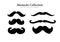mustache vector illustration element collection with handlebar moustache, imperial, connoisseur, and gunslinger style