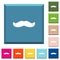 Mustache white icons on edged square buttons