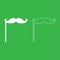 Mustaches on the stick icon . Illustration white color .